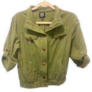 Green Button-Up Women's Top